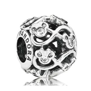 Disney MICKEY & MINNIE INFINITY Authentic PANDORA Silver 791462CZ Love Charm